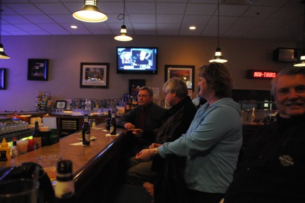 WSLS President Jim Wallen sits with Larry Blatchford, Jill Perrigo & Les Van Horn